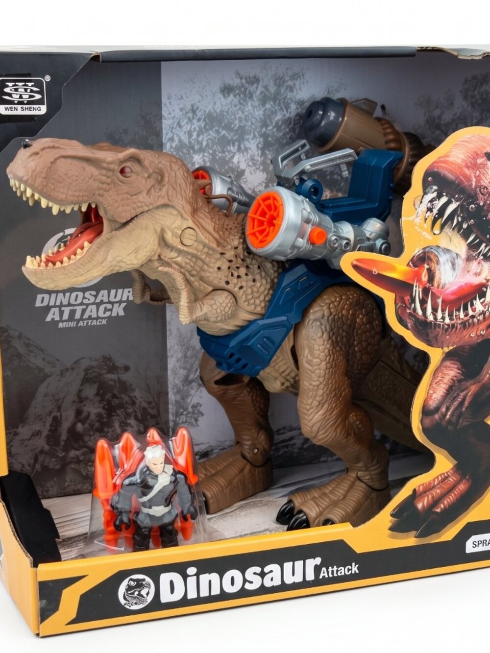 Dinosaur Attack T-Rex Battle Armor Figure Set with Water Mist Spray & Launcher -